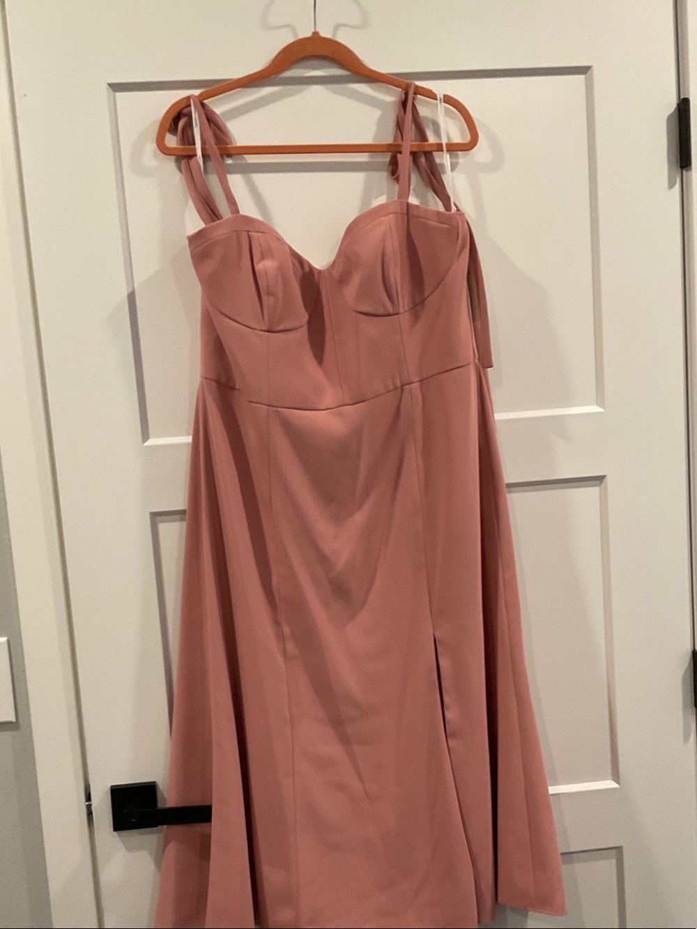 Dessy Collection Dusty Rose Bustier Midi Dress
